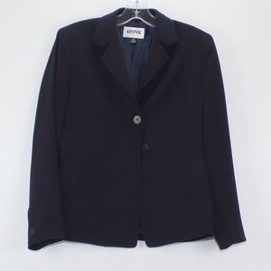 Kasper three Button Blazer in Navy blue.